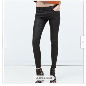 ZARA Black Coated Skinny Jeans - 4 - Turkey